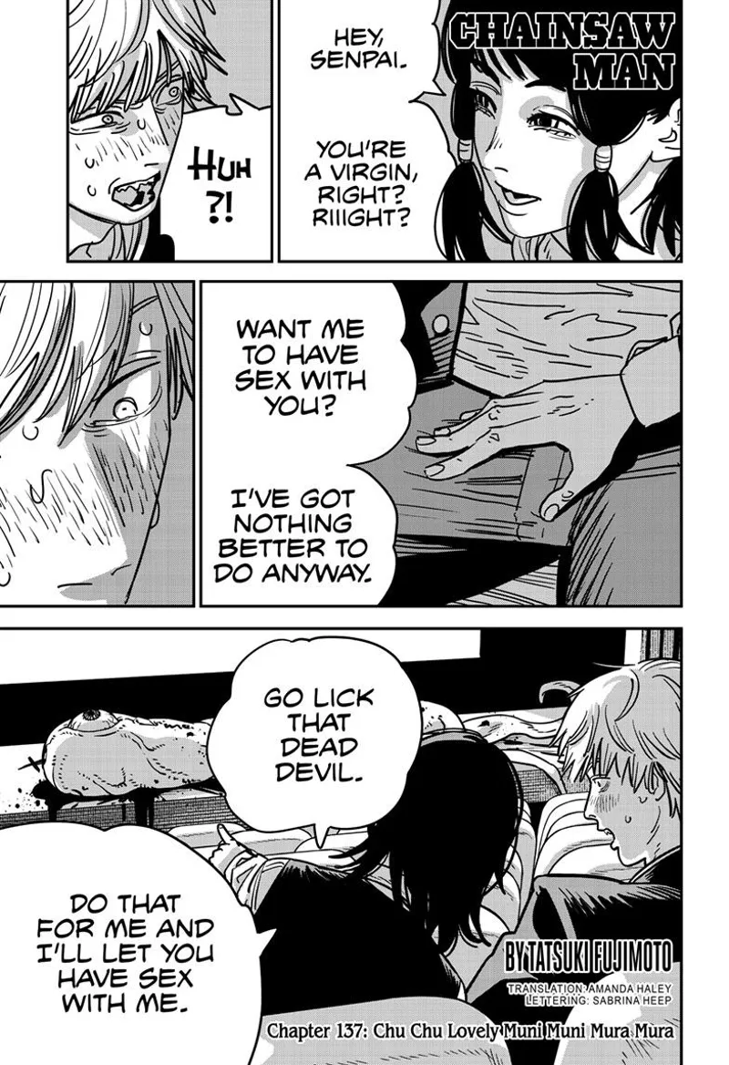 Chainsaw Man Manga Chapter 137 page 1 - Chu Chu Lovely Muni Muni Mura Mura