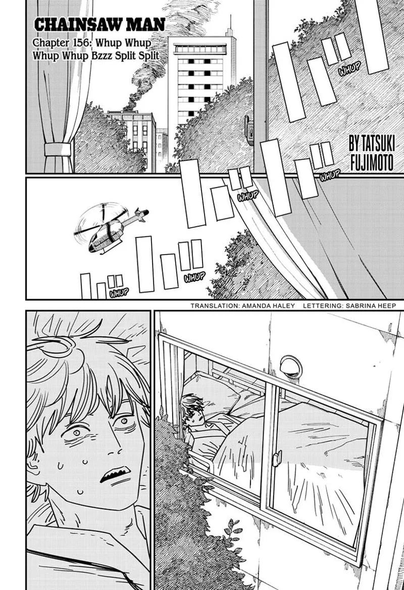 Chainsaw Man Manga Chapter 156 page 1 - Whup Whup Whup Whup Bzzz Split Split