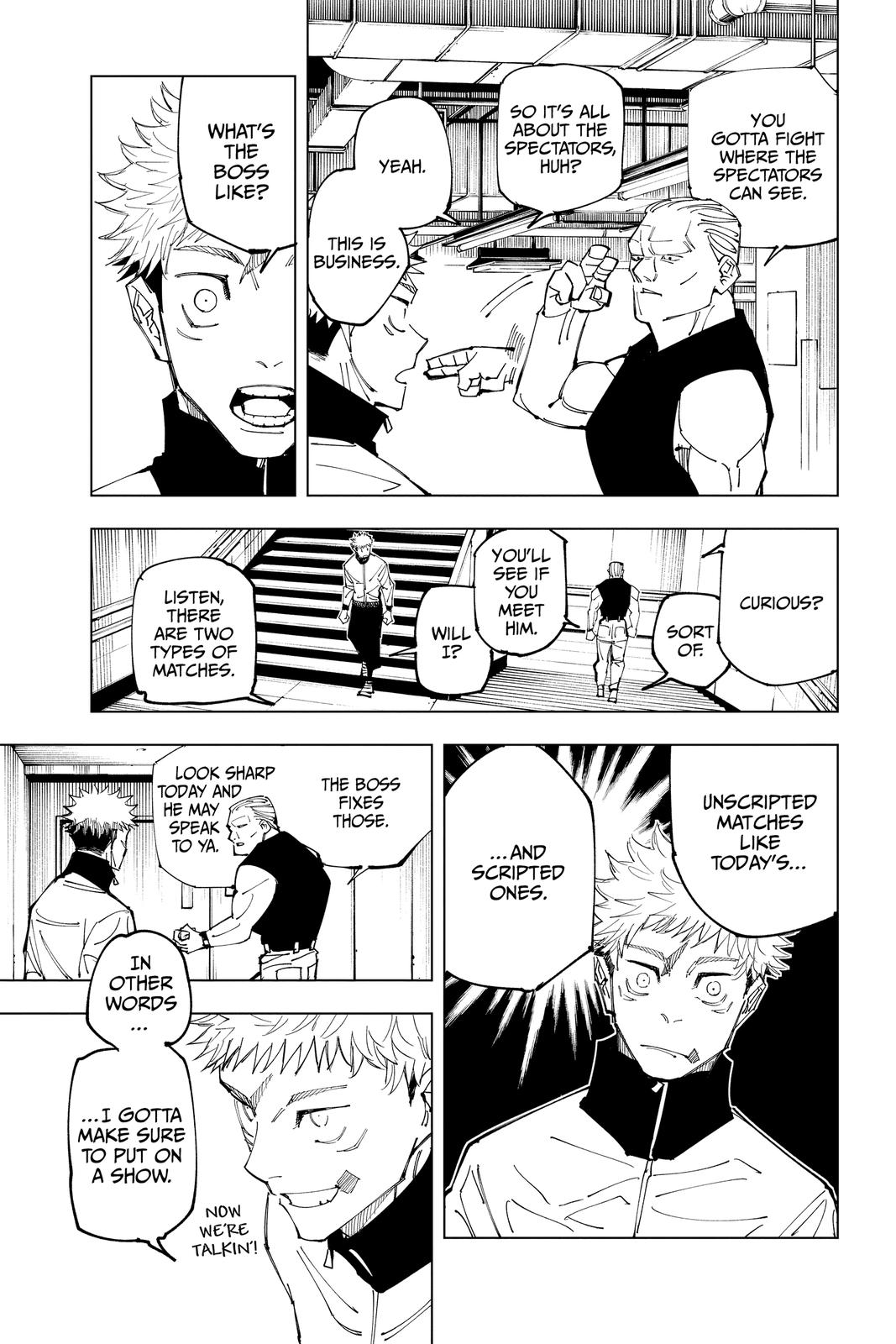 Jujutsu Kaisen Manga Chapter 153 page 15 - Underground Fight Club