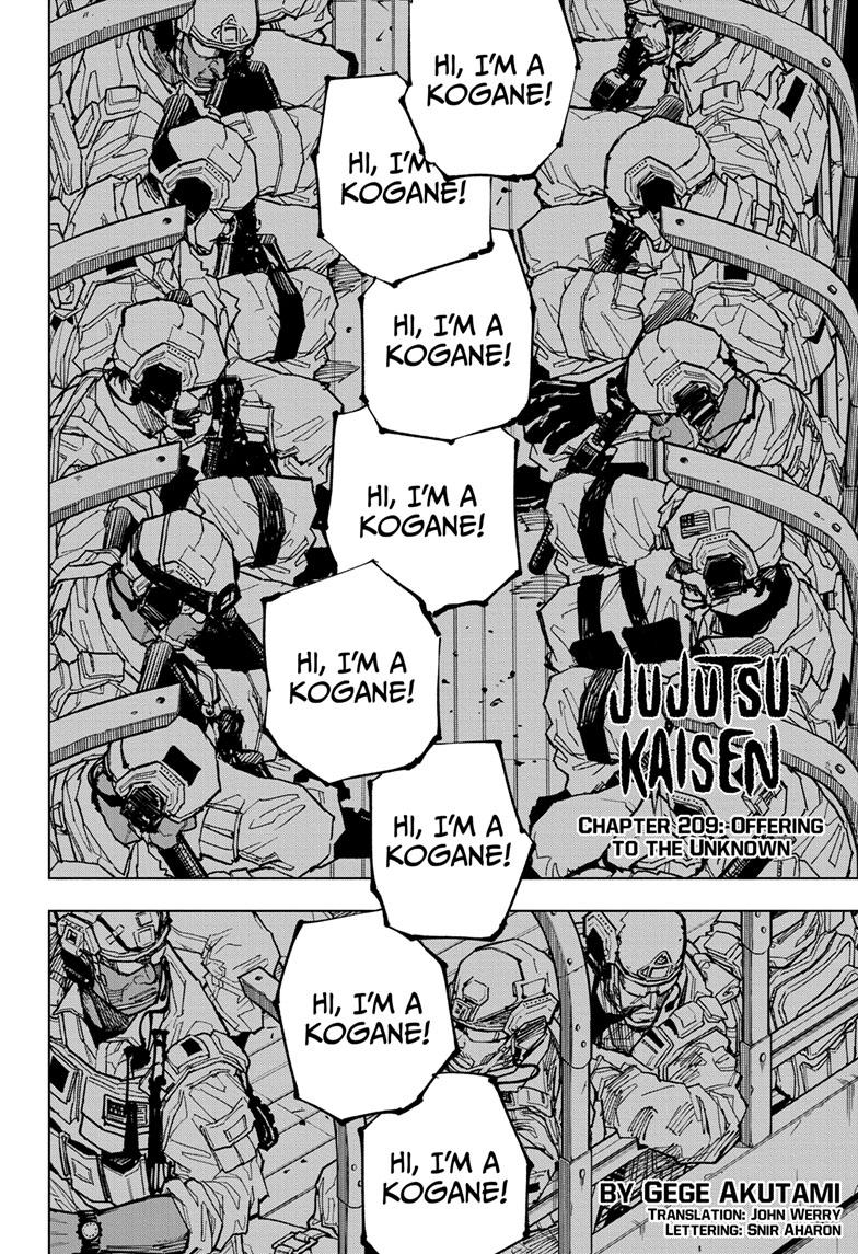 Jujutsu Kaisen Manga Chapter 209 page 3 - Offering to the Unknown
