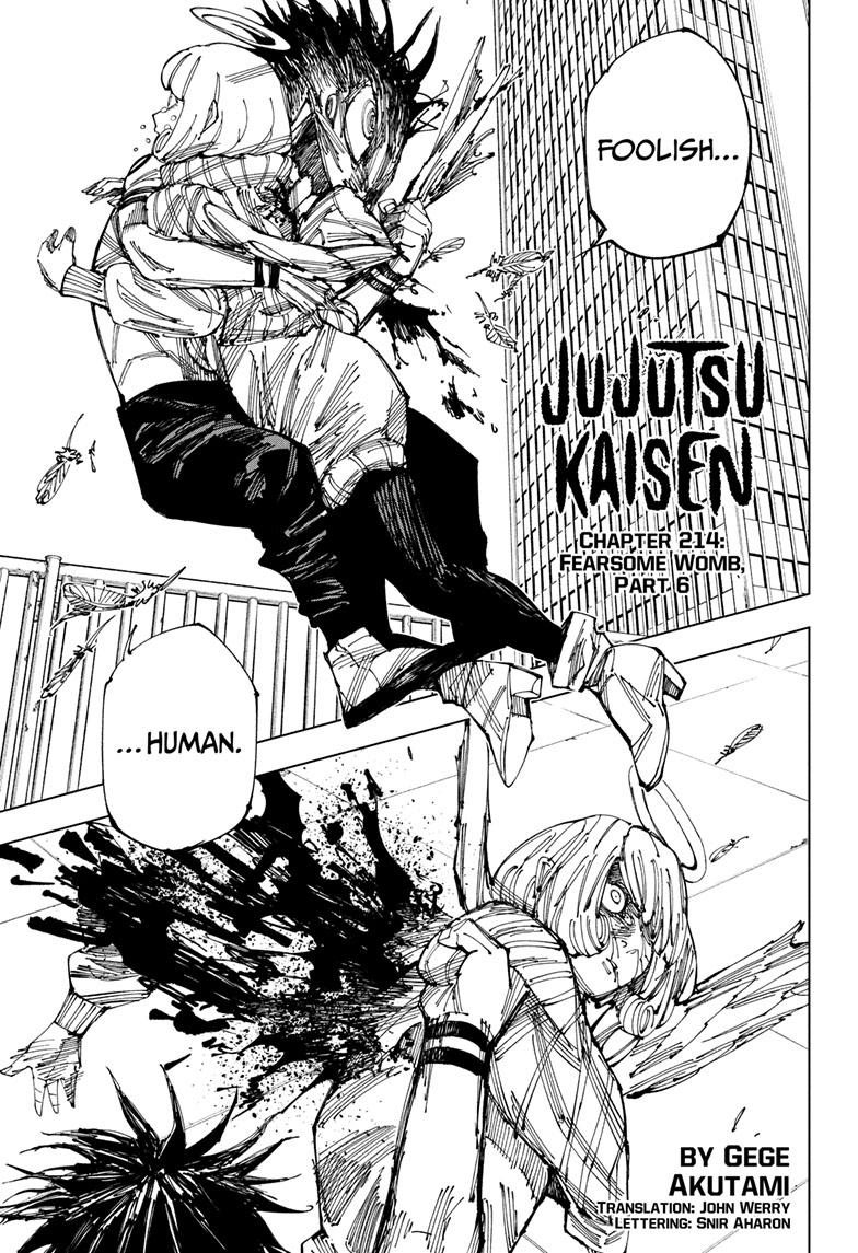 Jujutsu Kaisen Manga Chapter 214 page 1 - Fearsome Womb, Part 6