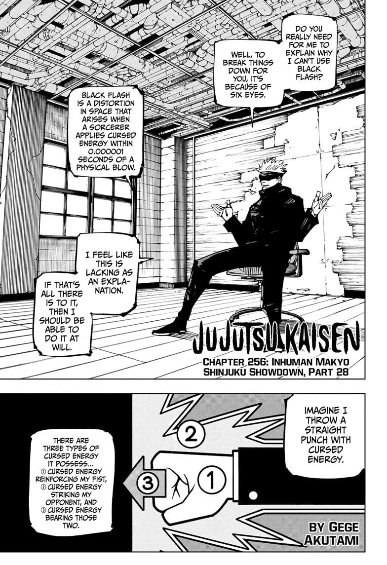 Jujutsu Kaisen Manga Chapter 256 page 1 - Inhuman Makyo Shinjuku Showdown, Part 28