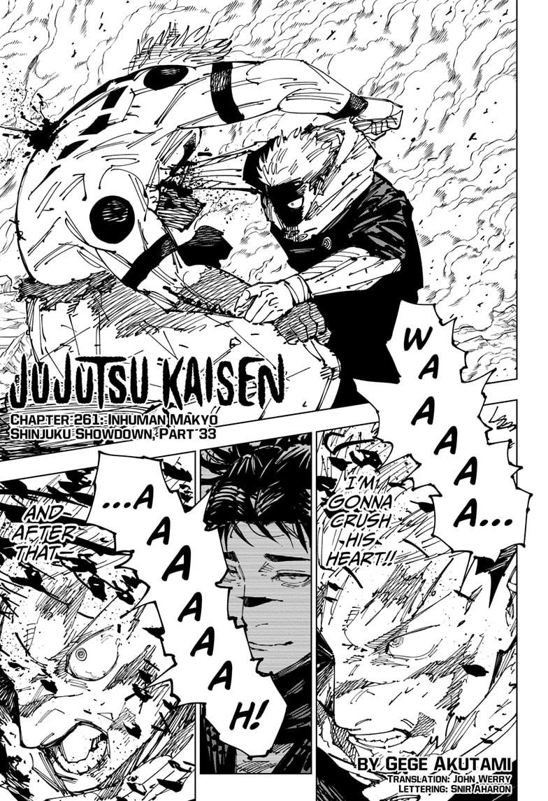 Jujutsu Kaisen Manga Chapter 261 page 1 - Inhuman Makyo Shinjuku Showdown, Part 33