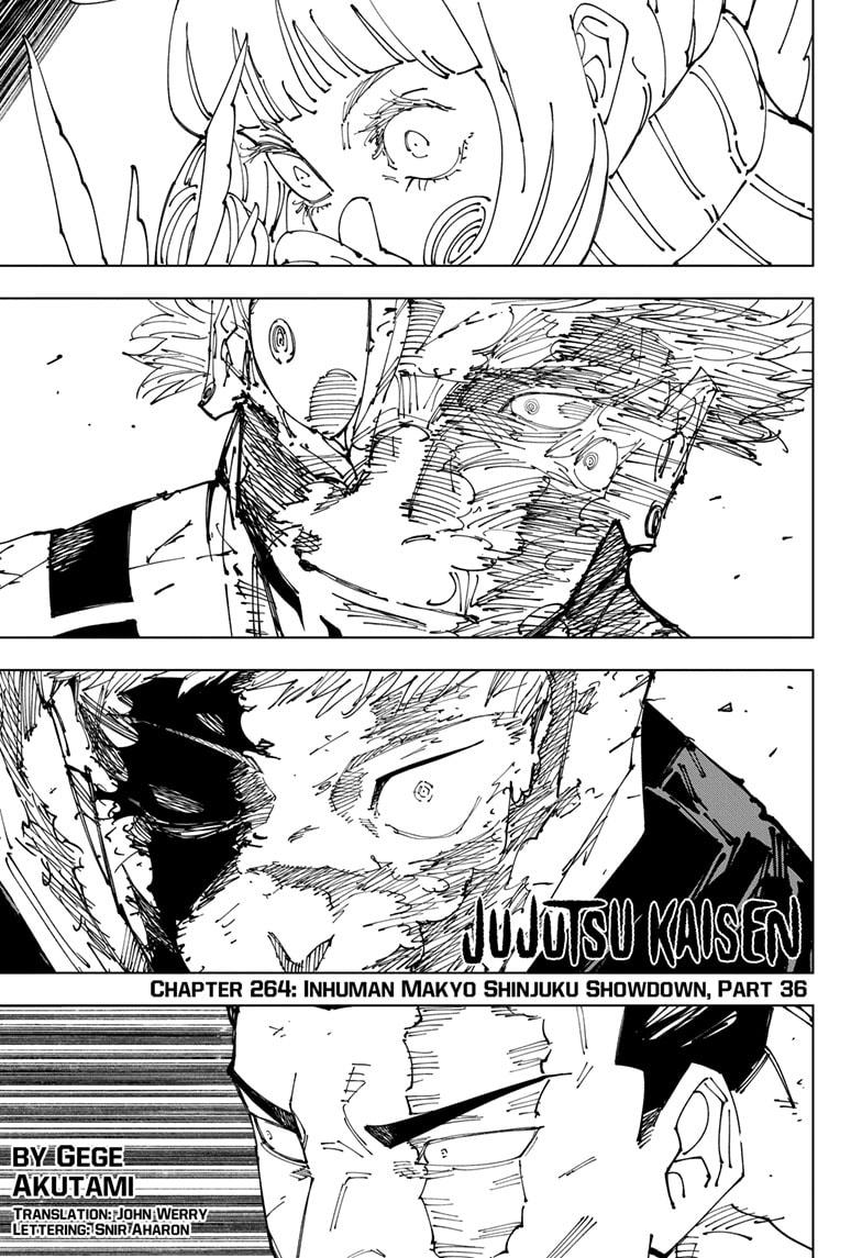 Jujutsu Kaisen Manga Chapter 264 page 1 - Inhuman Makyo Shinjuku Showdown, Part 36