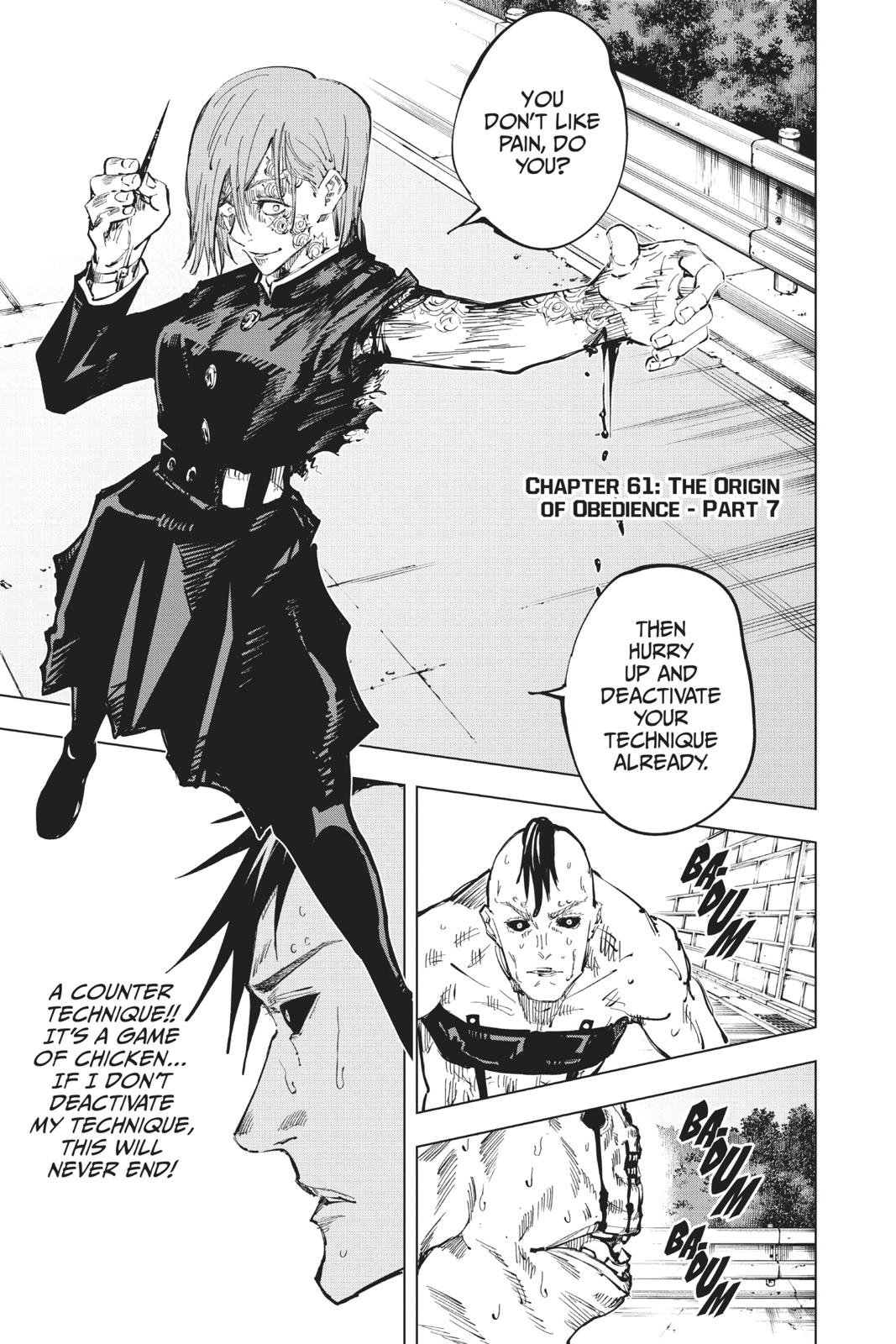 Jujutsu Kaisen Manga Chapter 61 page 1 - The Origin of Obedience, Part 7