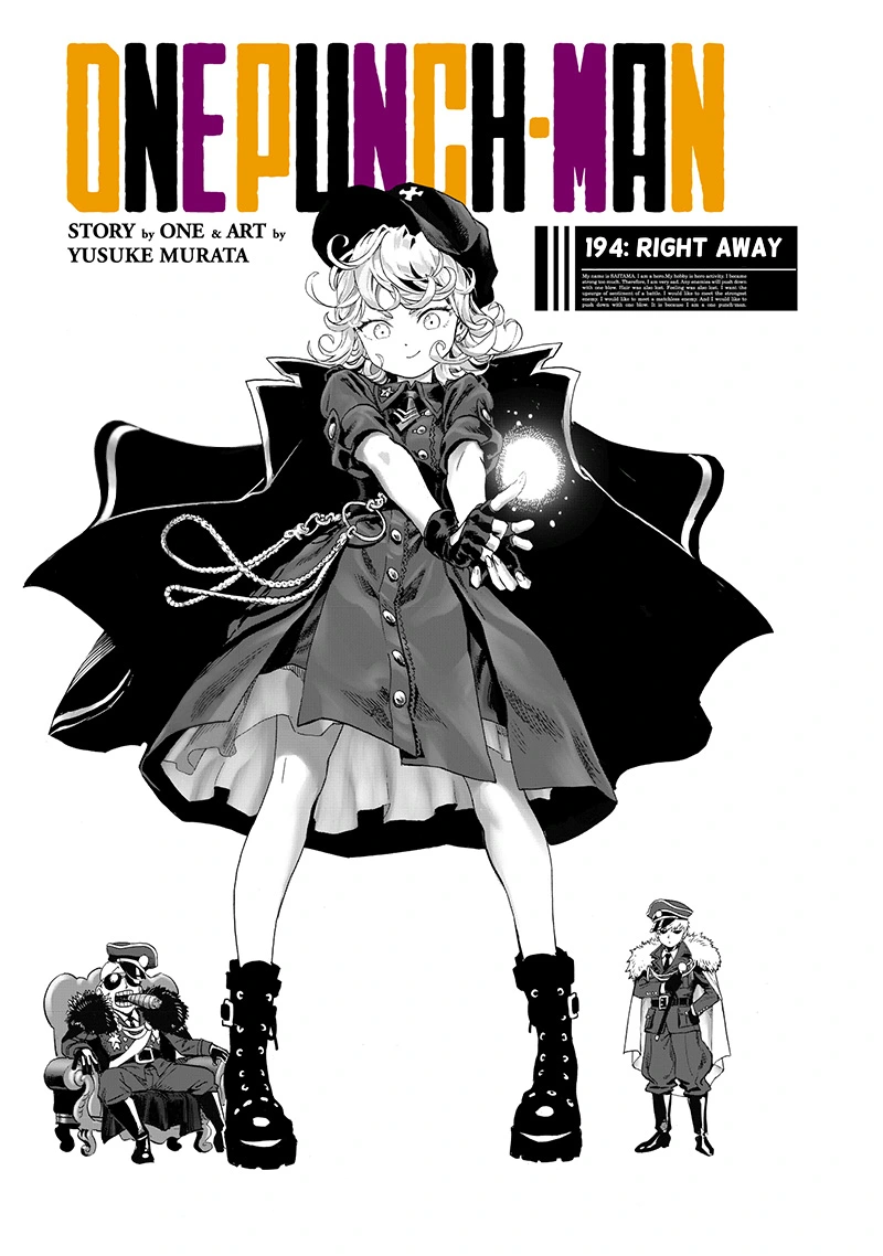 One Punch Man Manga Chapter 194 page 1 - Right Away