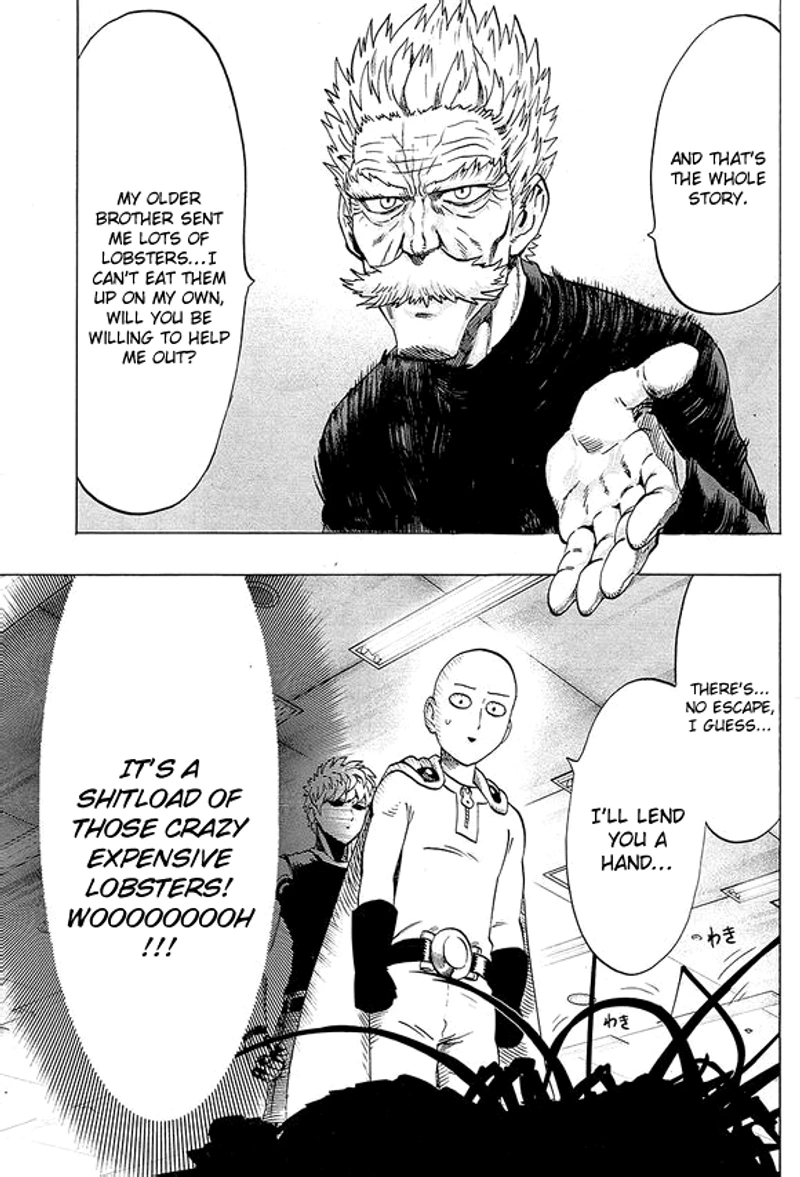 One Punch Man Manga Chapter 40.7 page 3 - Lobster | Volume 8 Extras