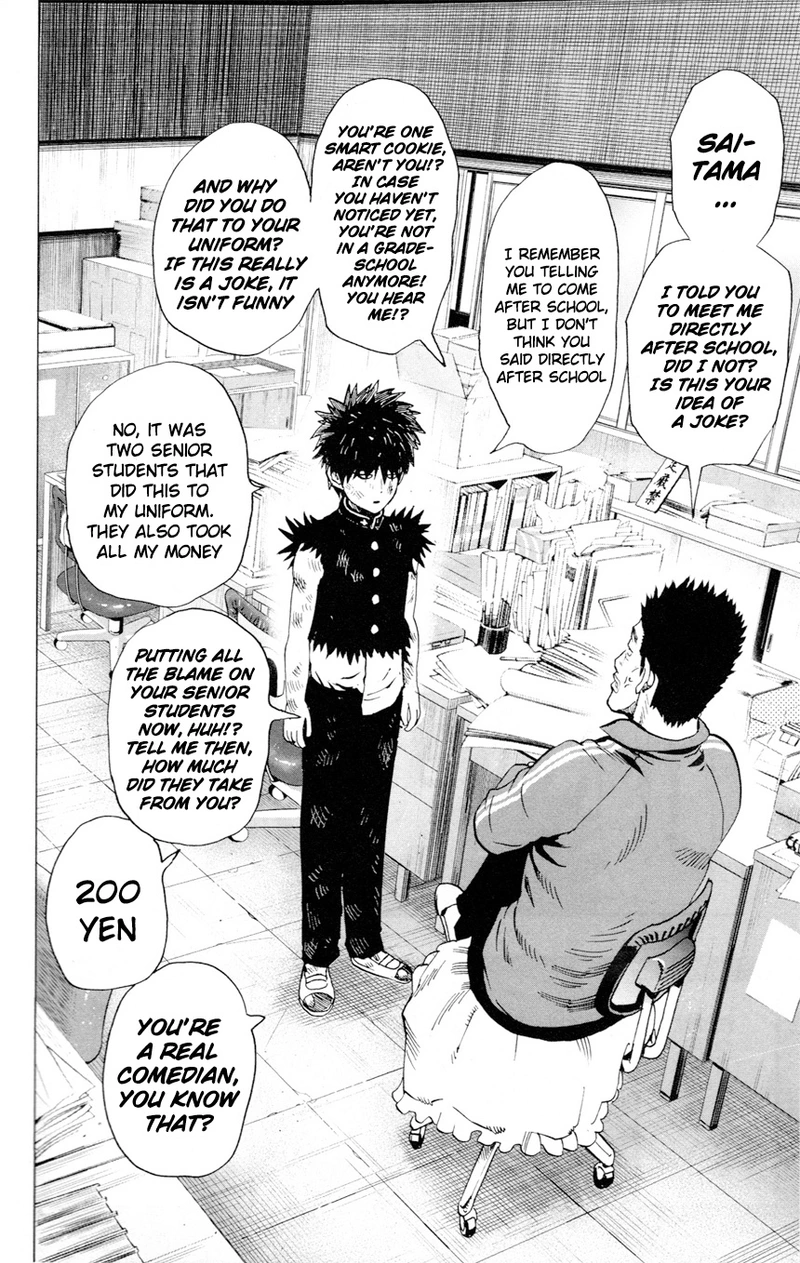 One Punch Man Manga Chapter 8.5 page 20 - 200 Yen | Volume 1 Extras