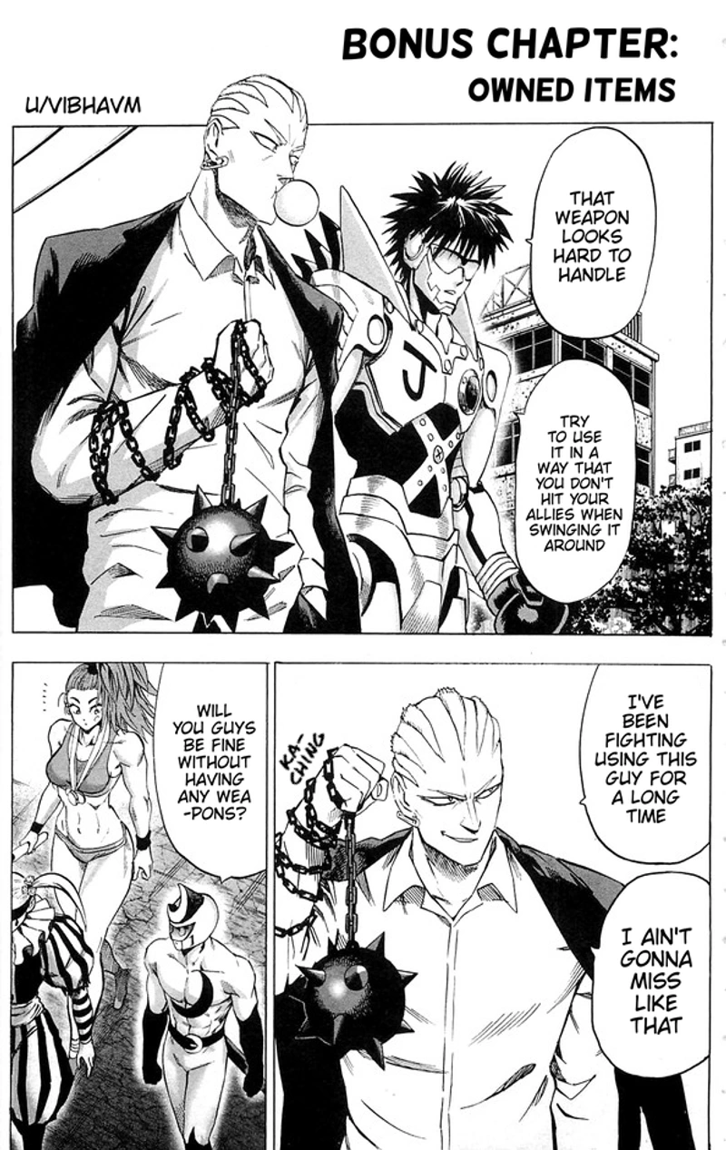 One Punch Man Manga Chapter 94.5 page 3 - Owned Items | Volume 20 Extras